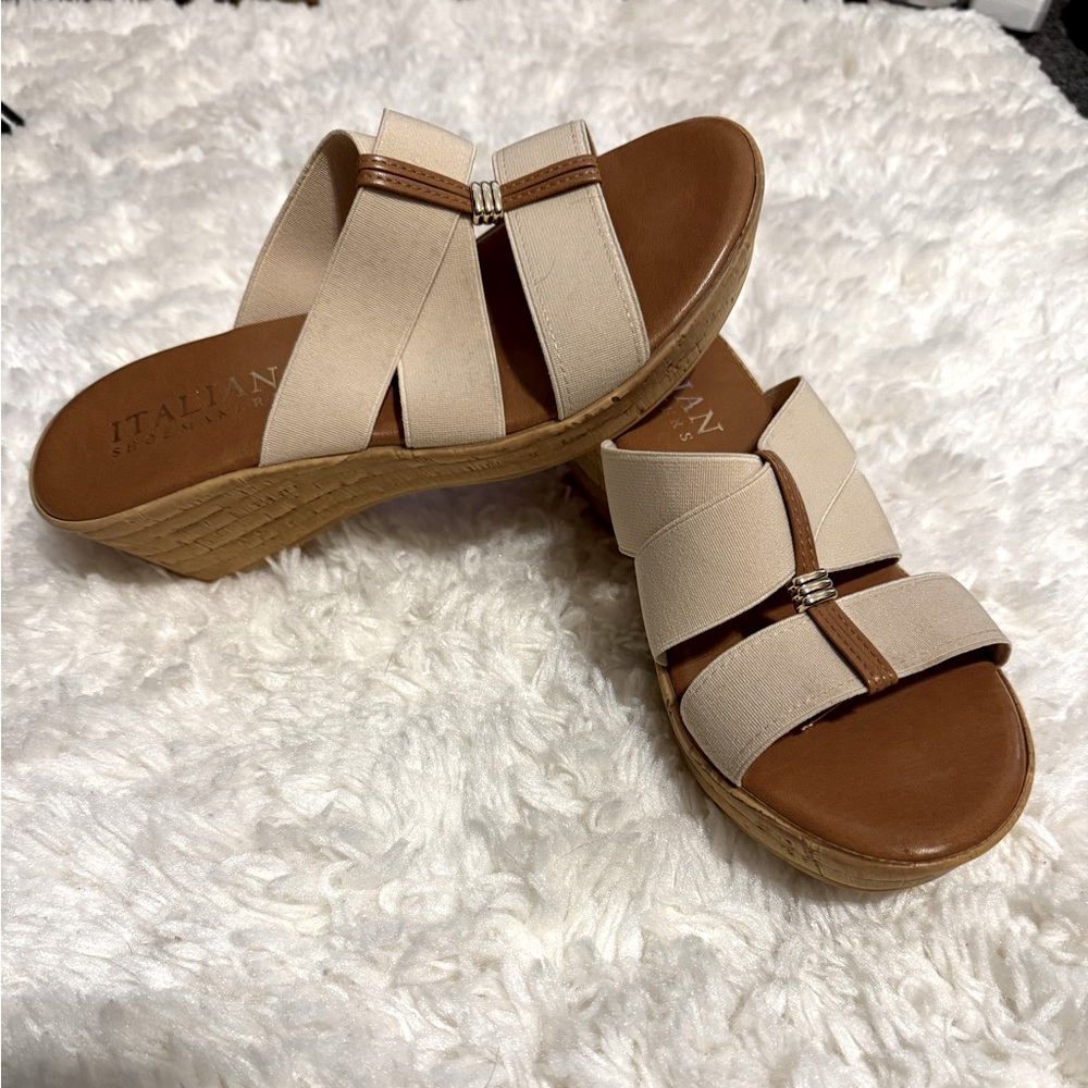 Italian shoemakers wedge sandle, size 8.5